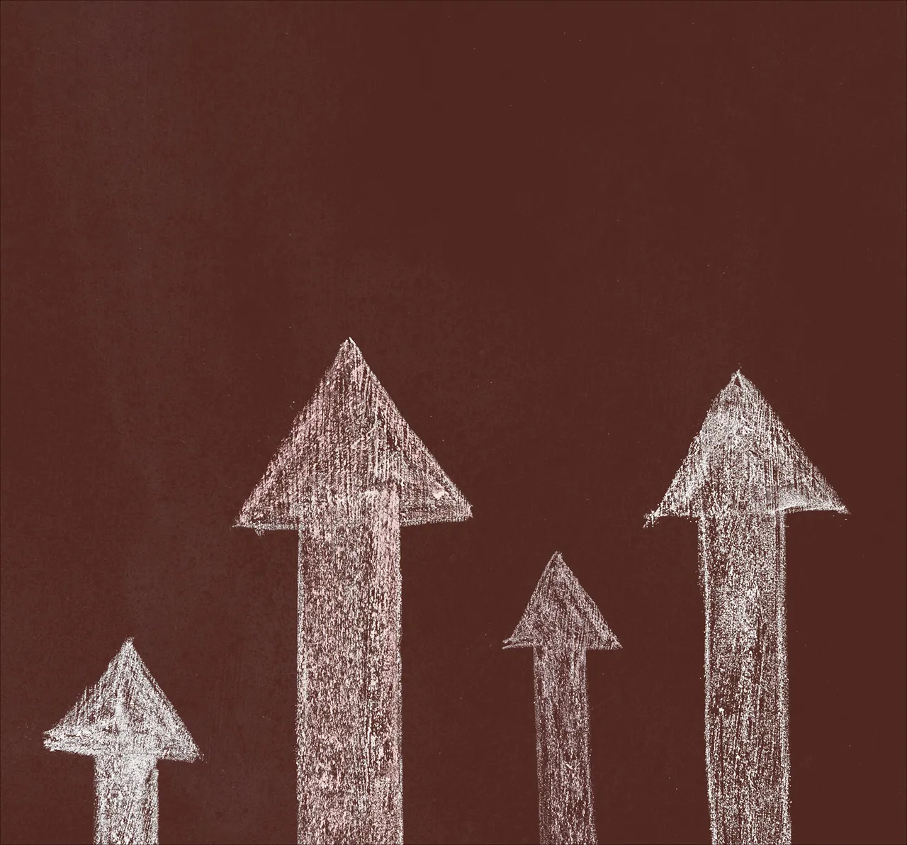 Upward arrows representing development